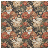 Fox in Blume Blumenmuster nahtlos Muster Stoff (Muster)