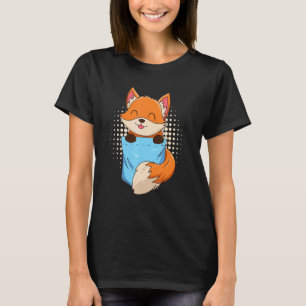 Fox in Brust-Tasche-Fake T-Shirt