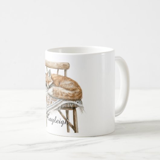 Fox in Chair Christmas Kaffeetasse (VorderseiteRechts)