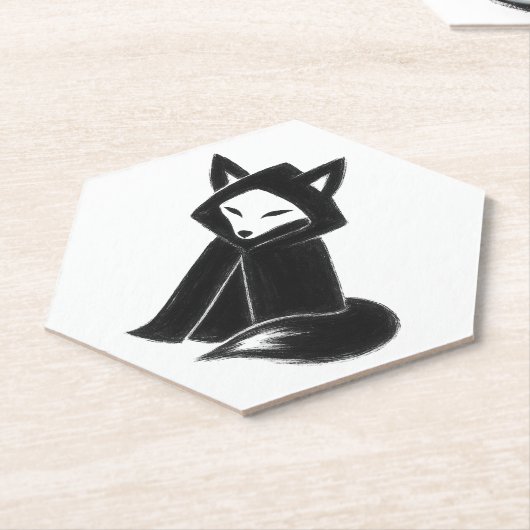 Fox in Cloak - Mysterium Animal on Paper Untersetz Untersetzer (angewinkelt)