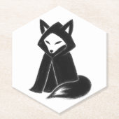 Fox in Cloak - Mysterium Animal on Paper Untersetz Untersetzer (Vorderseite)