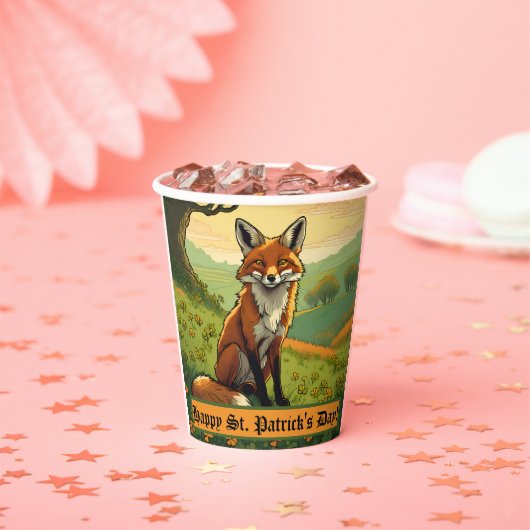 Fox in den Kleeblättern Pappbecher (Insitu)