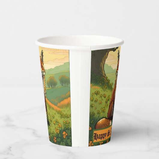 Fox in den Kleeblättern Pappbecher (Rechts)