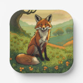 Fox in den Kleeblättern Pappteller (Vorderseite)