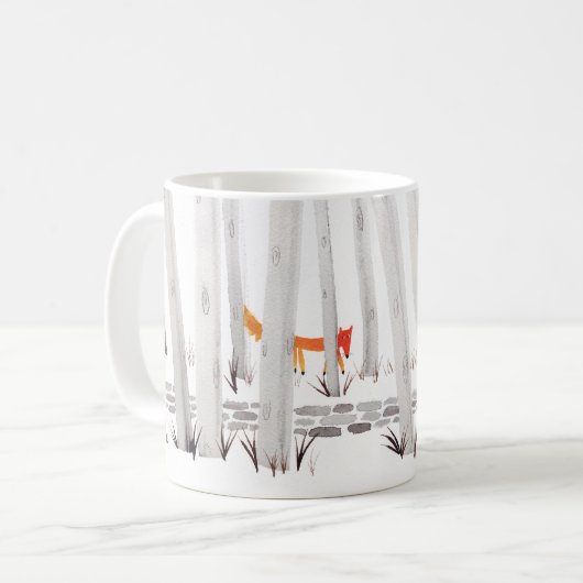 Fox in der Holz-Tasse Kaffeetasse (Vorderseite Links)