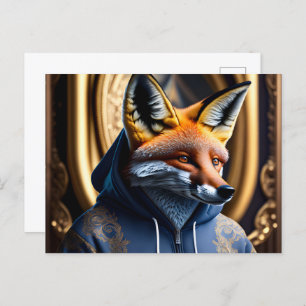 Fox in der Hoodie, Postüberquerung Postkarte