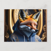 Fox in der Hoodie, Postüberquerung Postkarte (Vorderseite)