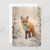 Fox in der Schneekarte Feiertagskarte (Vorne/Hinten)