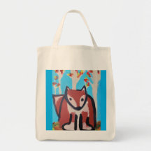 Fox in der Wald Tote Tasche