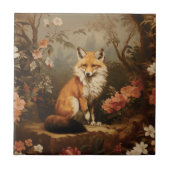 Fox in der Waldlaune Viktorianisch Fliese (Vorderseite)