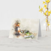 Fox in der Wildmalerei Karte (Gelbe Blume)