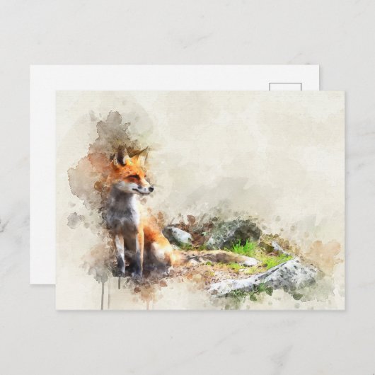 Fox in der Wildmalerei Postkarte (Vorne/Hinten)