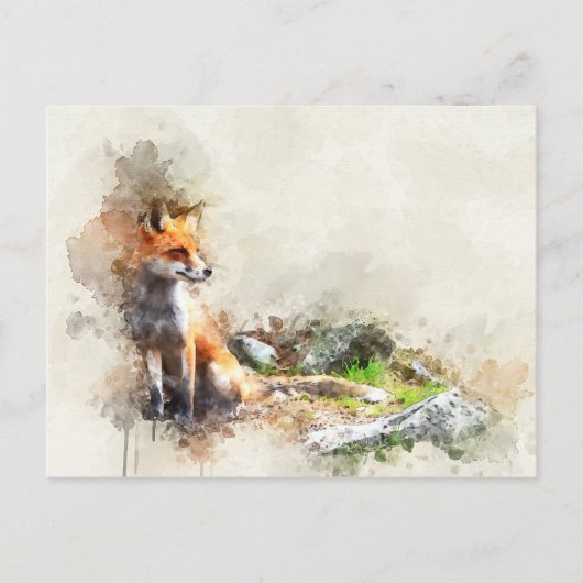 Fox in der Wildmalerei Postkarte (Vorderseite)