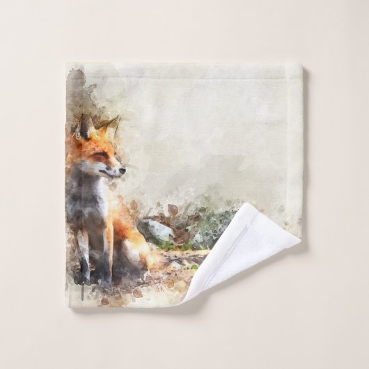 Fox in der Wildmalerei Waschlappen (Waschlappen)