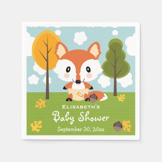 Fox in Diapers Baby Dusche Serviette (Vorderseite)