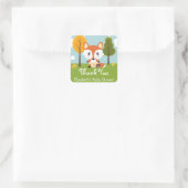 FOX IN DIAPERS BABY SHOWER DANKE QUADRATISCHER AUFKLEBER (Tasche)