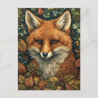 Fox in Dreamy und Whimsical Autumn Forest Feiertagspostkarte