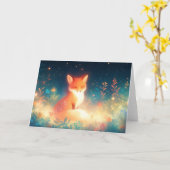 Fox in einem Feld der Nachtblüten Karte (Gelbe Blume)