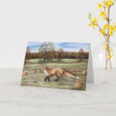 Fox in einer Kürbis-Flecken-Kunst-Gruß-Karte Karte (Gelbe Blume)