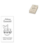 Fox in einer Teacup-Adresse Gummistempel (Stempel)