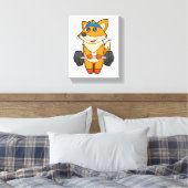 Fox in Fitness mit Barbell Leinwanddruck (Insitu (Schlafzimmer))