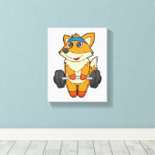 Fox in Fitness mit Barbell Leinwanddruck (Insitu (Holzboden))