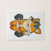 Fox in Fitness mit Barbell Puzzle (Horizontal)