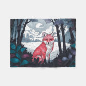 Fox in Forest Clearing Fleece Blanket (Vorderseite (Horizontal))