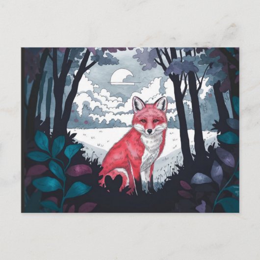 Fox in Forest Clearing Postcard Postkarte (Vorderseite)