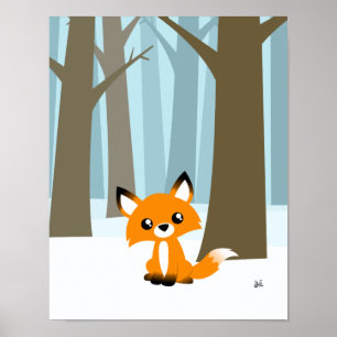 Fox in Forest Poster