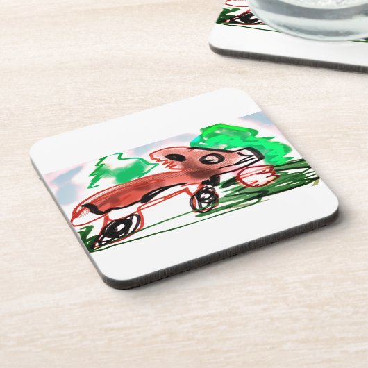 Fox in Frühjahr Getränkeuntersetzer (Linke Seite)