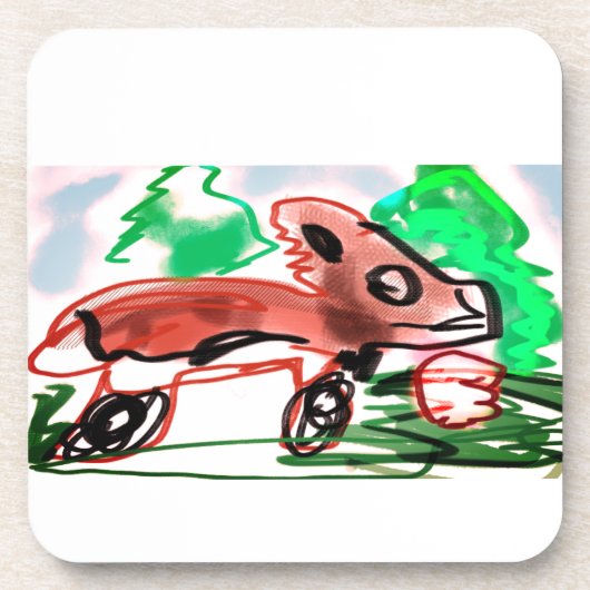 Fox in Frühjahr Getränkeuntersetzer (Vorderseite)