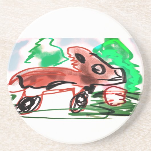 Fox in Frühjahr Getränkeuntersetzer (Vorne)