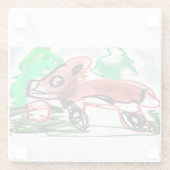 Fox in Frühjahr Glasuntersetzer (Rückseite)