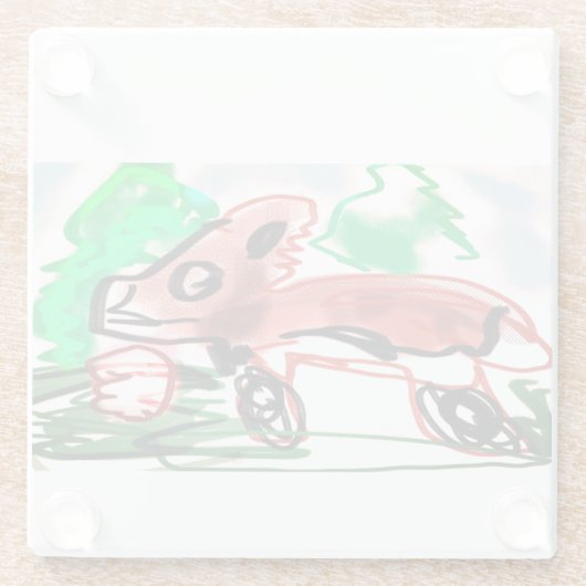 Fox in Frühjahr Glasuntersetzer (Rückseite)