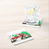 Fox in Frühjahr Rechteckiger Pappuntersetzer (Vor Ort)