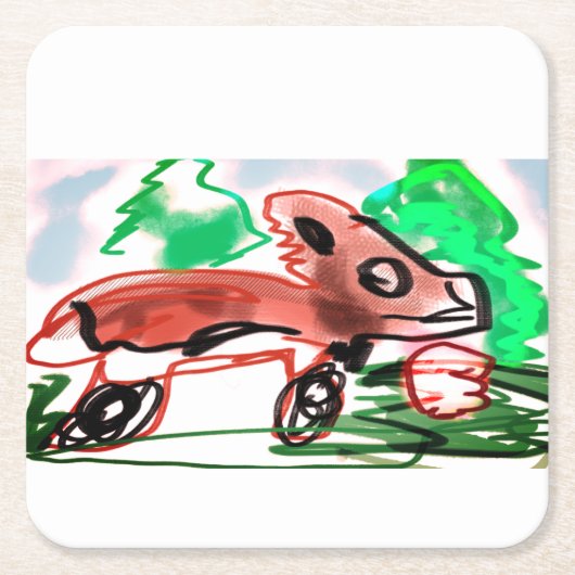 Fox in Frühjahr Rechteckiger Pappuntersetzer (Vorderseite)