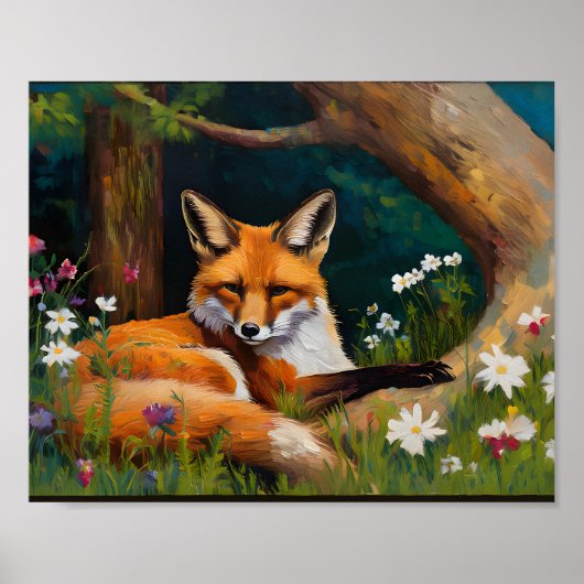 Fox in Holz 4 Poster (Vorne)