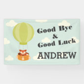 Fox in Hot Air Ballon Good Bye Personalisiert Banner (Horizontal)