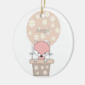 Fox in Hot Air Ballon mit Blume Personalisiert Keramik Ornament (Links)
