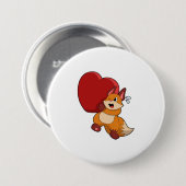 Fox in Liebe mit Herz Button (Vorne & Hinten)