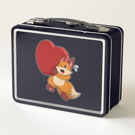 Fox in Liebe mit Herz Metall Brotdose (Rückseite)