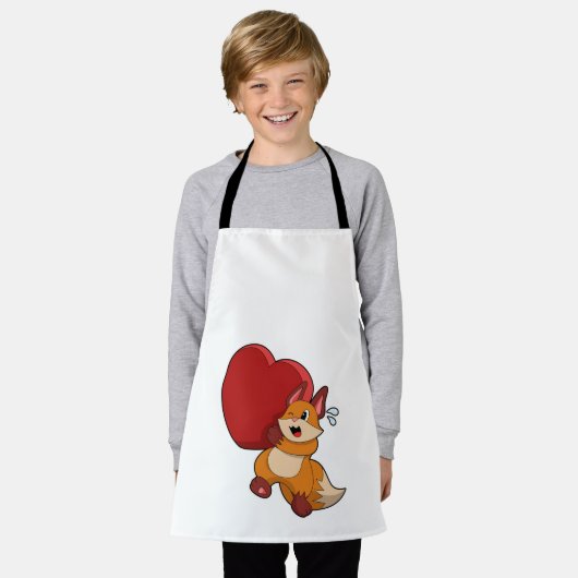 Fox in Liebe mit Herz Schürze (Getragen)