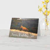 Fox in Mondlicht, Happy Birthday Son, Spaß. Karte (Gelbe Blume)