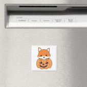 Fox in Pumpkin Sweet Foxes Happy Halloween Magnet (In Situ (Geschirrspüler))