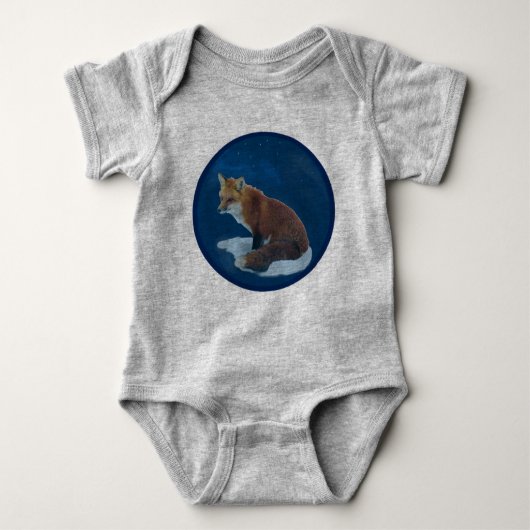 Fox in Snow Baby Bodysuit Baby Strampler (Vorderseite)