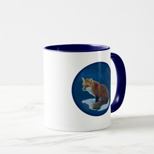 Fox in Snow-Tasse Tasse (VorderseiteRechts)