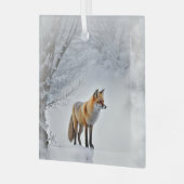Fox in Snow Wildlife Schöne Weihnachten Ornament Aus Glas (Vorderseite links)