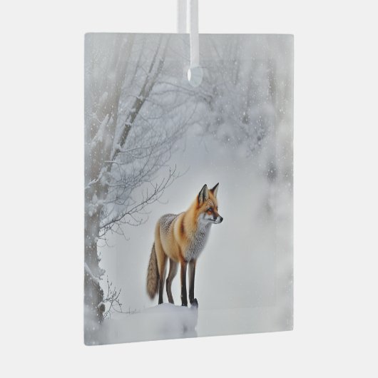 Fox in Snow Wildlife Schöne Weihnachten Ornament Aus Glas (Vorderseite Rechts)