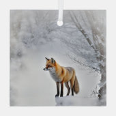 Fox in Snow Wildlife Schöne Weihnachten Ornament Aus Glas (Rückseite)